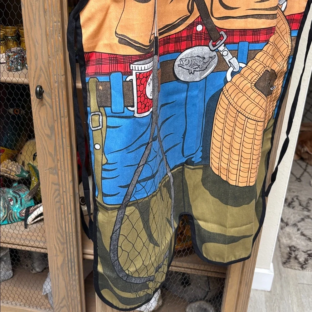 Vintage 1987 Salamander Fisherman Novelty BIb Grilling Apron